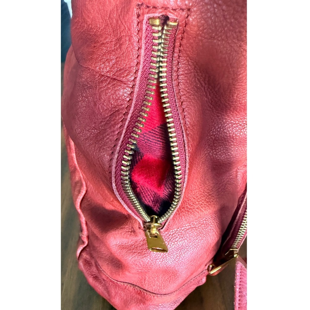 Liebeskind Berlin Anny Fire Red Leather Multi Pocket Satchel Crossbody Bag y2k - Picture 10 of 16